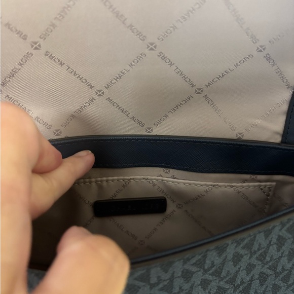 Michael Kors Navy and Beige Monogram Bag - Picture 2 of 4